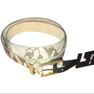 Style & Co. Gold Shimmer Faux Snakeskin Belt NWT